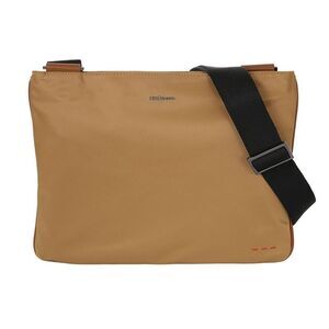 Nylon Leather Flat Crossbody Bag